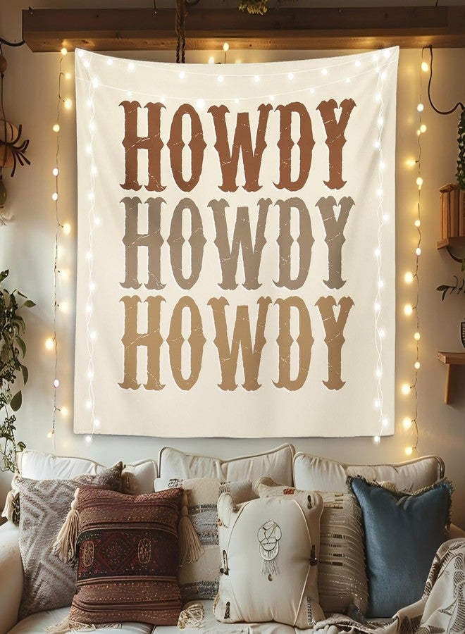 OXW Western Country Tapestry Wall Hanging for Bedroom, Vintage Tapestry, Western Room Decor, Retro Howdy Sign Wall Art, Cowgirl Room Decor, 50x60 Inches - Image 1